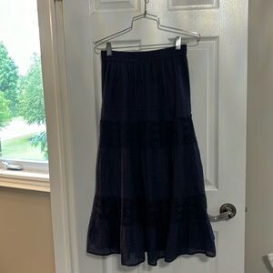Navy Blue Peasant Skirt